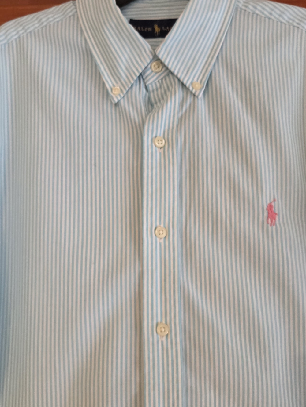Ralph Lauren Men’s Light Blue Striped Button-Down Shirt, M